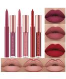 BestLand 6Pcs Matte Liquid Lipstick and Lip Liner Set | Waterproof Nude Makeup Kit - Set B - Buy Online on GoSupps.com