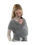 Izmi Essential Baby Wrap | Soft Stretch Cotton | 2 Hands-Free Carrying Positions | UK Hip Healthy Design | Birth to 9kg | Mid Grey - Buy Online on GoSupps.com