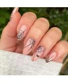 Spooktacular Short Almond Halloween Press On Nails - 24 Pcs Glossy 3D Spider Web & French Tip Design - Perfect for Women & Girls - Buy Online on GoSupps.com