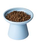 CEEFU Extra Wide Elevated Cat Bowls - Ceramic Cat Food Bowl 6.2" Raised Cat Food Bowls Elevated Shallow Cat Food Dish Whisker Fatigue Lead & Cadmium Free 5" Good Height for Cat Feeding Blue Baby Blue - Buy Online on GoSupps.com
