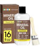 AZEN 16oz Food Grade Mineral Oil for Cutting Boards - Protect & Restore Wood with Brush - Buy Online on GoSupps.com