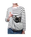 Tomkas Dog Carrier Sling - Adjustable Pet Carrier for Small Dogs & Cats | Zip Pocket & Snap Closure - Gray Size S (EU) - Buy Online on GoSupps.com