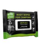 Biodegradable XL Body Wipes for Camping and Travel - 50 Count Pack | Personal Hygiene Shower Wipes for Body and Face - 12''x12'' | Ideal for Women, Men, Kids, and Elderly - Buy Online on GoSupps.com
