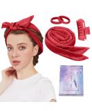 Buy Heatless Curlers - Non-Slip Hair Curling Band & Pin Set for Medium & Long Hair - Red DIY Hairstyle Kit - Buy Online on GoSupps.com