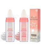 2Pcs High Gloss Highlighter Stick Set - White Pink Shimmer Makeup for Face Eyes Lips Body - Buy Online on GoSupps.com