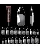 Arousar Almond Gel Nail Tips Set - 500pcs Clear Acrylic Extension in 10 Sizes with Glue Gel - DIY Nail Art Kit - Buy Online on GoSupps.com
