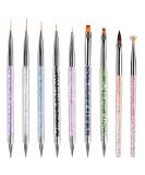 TOCOLES Nail Art Brushes 9PCS Nail Brushes for Nail Art with Nail Liner Brush and Nail Dotting Pens for Home Use and Professional Nail Salon - Buy Online on GoSupps.com