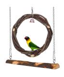 POPETPOP Bird Swing 2 Packs Parrot Swing Wooden Bird Swing Toy with Bell Hanging Swing Ring for Budgie Parakeet Cockatiel - Buy Online on GoSupps.com