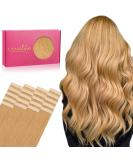 Buy Salife Tape Extensions - Real Hair 20 Pcs 50g 40cm Strawberries Blonde Silky Straight Invisible Skin Weft Tape In 40cm #16A - Buy Online on GoSupps.com