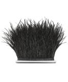 FQTANJU 2 Yards Black Ostrich Feather Fringe Trim Ribbon for Sewing, Crafts, and Clothing DIY - Buy Online on GoSupps.com