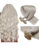 LAAVOO Real Hair Extensions - 1g Silver Blonde Keratin Bonded U-Tip Hair Extensions 55cm Pre-Bonded #60 for Premium Quality International Shipping - Buy Online on GoSupps.com