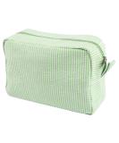 Large Mint Green Seersucker Cosmetic Bag | Makeup Pouch Travel Toiletry Case - Buy Online on GoSupps.com