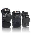 JBM Adult/Child Knee Pads Elbow Pads Wrist Guards 3 in 1 Protective Gear Set for Multi Sports Skateboarding Inline Roller Skating Cycling Biking BMX Bicycle Scooter Black Adult - Buy Online on GoSupps.com