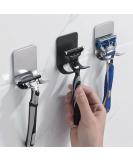 Perfecto Razor Holder for Shower 2 Pack Powerful Self Adhesive Razor Hook Black Razor Stand - Prolong The Life of Your Shaving Tools Black Hook - Buy Online on GoSupps.com