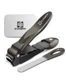 Premium Nail Clippers for Men - No-Splash Self-Collecting Design Ergonomic & Heavy Duty Stainless Steel Toenail Cutter for Thick Nails - Buy Online on GoSupps.com