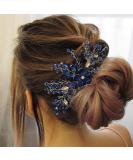 Aimimier Bridal Royal Blue Crystal Hair Comb - Sapphire Hair Piece for Wedding & Events - Buy Online on GoSupps.com