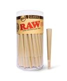 RAW Cones Classic King Size | 100 Pack | Natural Pre Rolled Paper with Tips and Packing Tubes Included - Buy Online on GoSupps.com