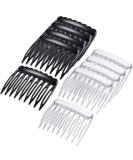 24-Piece Small Plastic French Hair Side Combs for Bridal Wedding Veil - Black/Clear - Buy Online on GoSupps.com