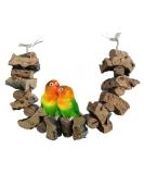 Premium Bird Swing Chew Rope with Cork & Cork Bark - 60 cm for Budgies Parrots & Cockatiels - Ideal Bird Toys for Interactive Play - Buy Online on GoSupps.com