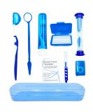 HRASY Portable Orthodontic Oral Care Kit for Braces - Interdental Brush, Dental Wax, Floss & Toothbrush Cleaning Set (Blue) - Buy Online on GoSupps.com