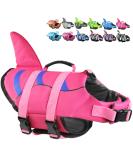 Fragralley Dog Life Jacket Shark Vest | Adjustable Ripstop Safety Vest for Dogs | Superior Buoyancy & Rescue Handle | Small Medium Large Dogs | Swim, Pool, Beach, Boating | XS Pink-Wave Shark - Buy Online on GoSupps.com