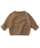 KISLOVE Kids Knitted Jumper - Chunky Ribbed Sweater for Boys & Girls | Long Sleeve Knitwear Top for Toddlers | Soft Unisex Baby Clothes for Autumn Outwear - Size 130 Coffee - Buy Online on GoSupps.com