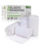 GT Soft Organic USA Cotton Elastic Bandage Set | Latex-Free White | 4 & 3 Wraps | Washable Reusable | Single Hook & Loop Closure - Buy Online on GoSupps.com