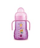 MAM Trainer+ 220ml Drinking Bottle | Transition to Cup | Drip-Free Teat | Drinking Spout | Handle | 4+ Months | Tortoise Purple Turtle - Buy Online on GoSupps.com