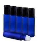 Cobalt Blue Glass Roll On 10ml Bottles (6 Pack) for Homemade Lip Care, Aromatherapy, and Perfumes - Buy Online on GoSupps.com