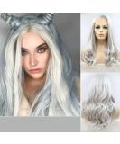 Buy 26 Drag Queen Wigs - Heat Resistant Lace Front Synthetic Wigs with Natural Hairline in Cool Silver Gray for Cosplay - Buy Online on GoSupps.com