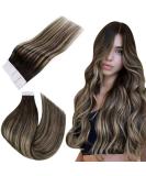 Easyouth Ombre Black Tape In Real Hair Extensions - Remy Smooth 40g #1B/27/1B - 35 cm for Effortless Volume & Style - Buy Online on GoSupps.com
