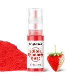 Buy Wwtop Bright Red Edible Glitter Powder 10g - Perfect for Cakes Cocktails & Drinks | Tasteless Glitter Spray & Dust for Food Coloring - Buy Online on GoSupps.com