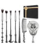 Harry Makeup Brush Gift Set - 7 PCS Wizard Wand Brushes with Silver Comb Handle | For Foundation, Blush, Eyeshadow | Ideal Harry Gift for Girls & Women - Buy Online on GoSupps.com