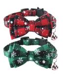 Malier Christmas Cat Collar - Snowflake Pattern Bowtie with Bell, Adjustable Buckle - Red + Green - Pet Accessories for Kitten, Kitty, Puppy - Buy Online on GoSupps.com