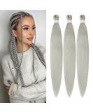 32 Inch Ginger Braided Hair Extensions - 3 Packs Kunsthaar for Box Braids | Synthetic Braiding Hair (Silver#) - Buy Online on GoSupps.com