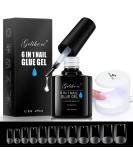 Gelike EC Nail Tips and Glue Gel Kit - 240PCS Short Square Full Cover Soft Gel Nail Tips | 6 in 1 Nail Glue, UV Mini Lamp - Nail Art Starter Kit | Christmas Gift - Buy Online on GoSupps.com