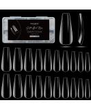 Modelones Long Coffin Nail Tips - 500Pcs Clear False Acrylic Full Cover Gel Nails for DIY Salon-quality Nail Extensions - Buy Online on GoSupps.com