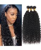 Menalue Brazilian Virgin Water Wave Curly Hair Bundles 16 18 20 Inch - 3 Bundles 100% Unprocessed Wet & Wavy Remy Hair in Natural Black Color - Buy Online on GoSupps.com