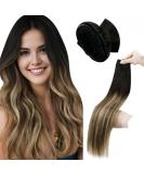 LAAVOO Real Hair Extensions - Ombre Sew-In Weft Tresses 30cm Black & Dark Brown Blayage 80g #1b/4/27 - Premium Quality Hair Extensions for Stylish Looks - Buy Online on GoSupps.com