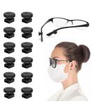 MEETI 6 Pairs Adjustable Eyeglass Hooks for Mask Holders - Silicone Ear Saver for Masks & Glasses - Relieve Mask Ear Pain with Strap Extenders - Black - Buy Online on GoSupps.com