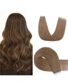 SEGO TAPE Hair Extensions Glue - 20 Remy Real Hair Tressen - Light Brown #6 (16/45cm) - Includes 10 Free Tapes - Premium Quality - Buy Online on GoSupps.com
