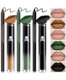 Buy Waterproof Goth Liquid Lipstick & Lip Liner Set | Dark Black Green Brown - Longlasting Matte Stain for Halloween Makeup & Cosplay - Buy Online on GoSupps.com
