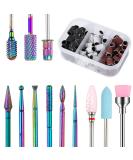 11-Piece Wolframcarbid Nail Drill Bit Set | Professional Manicure & Pedicure Tools with 75 Grinding Sleeves - Ideal for Home Use & Gifts - Buy Online on GoSupps.com