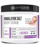 pureSCRUBS Pink Himalayan Salt Body Scrub Set - 16oz Lavender Scrub with Organic Oils & Nutrients - Includes Wooden Spoon, Loofah, and Exfoliating Bar - Buy Online on GoSupps.com