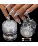 Buy 2Pcs White Chrome Nail Powder - Moonlight Pearl for Stunning Auroral Effect | Gel Nail Glitter Art Design - International Shipping Available - Buy Online on GoSupps.com