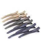 Aimike 12 hair clips hair clips for style and cutting compartment clamps hairdresser hair clips women no trace hair clip with silicone tape hair clamps hairdressing requirement for thick & thin hair- neutral 12 neutral - Buy Online on GoSupps.com