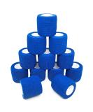 12 Rolls Self-Adhering Elastic Bandages - Sport Cohesive Fixing for Finger Wrist Ankle - 5cm x 4.5m Blue - Buy Online on GoSupps.com