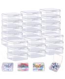 JANYUN 24pcs Transparent Plastic Storage with Lids Small Plastic Containers Plastic Rectangle Containers Box for Storage Beads Crafts Stamps Clay Jewelry Sewing Pins 2.16 2.16 0.78 Inches - Buy Online on GoSupps.com