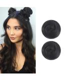 2PCS Mini Claw Fake Buns Hair Donut Chignon Clip in Scrunchies Natural Black - Buy Online on GoSupps.com
