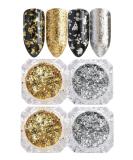 Holographic Glitter Nail Powder Kit - Gold/Silver Nail Art Foil Set - Buy Online on GoSupps.com
